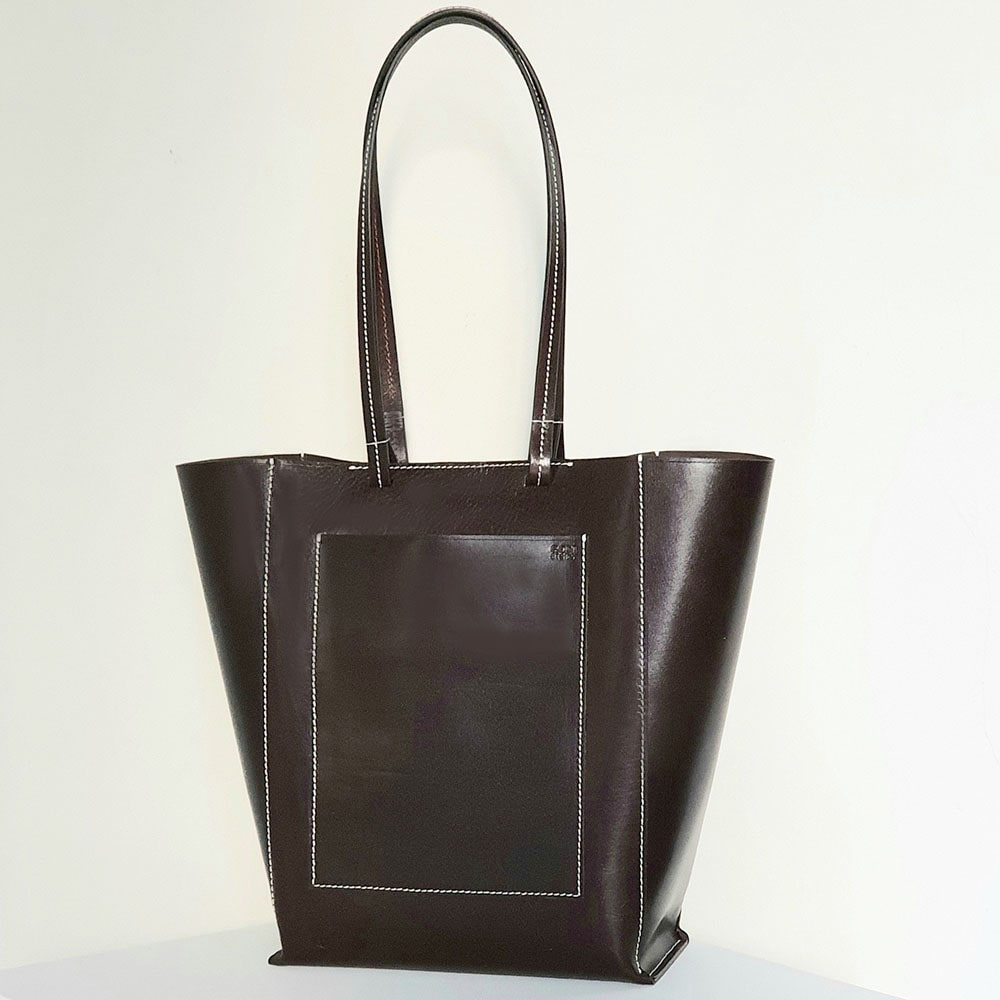 Leather Shopper Bag  / Chocolat
