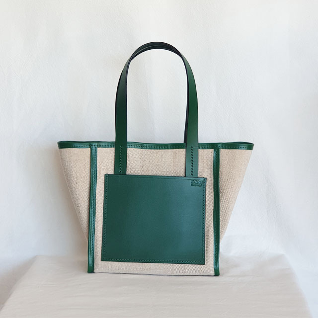 Daily Tote Bag (Leather &amp; Canvas) / Forest