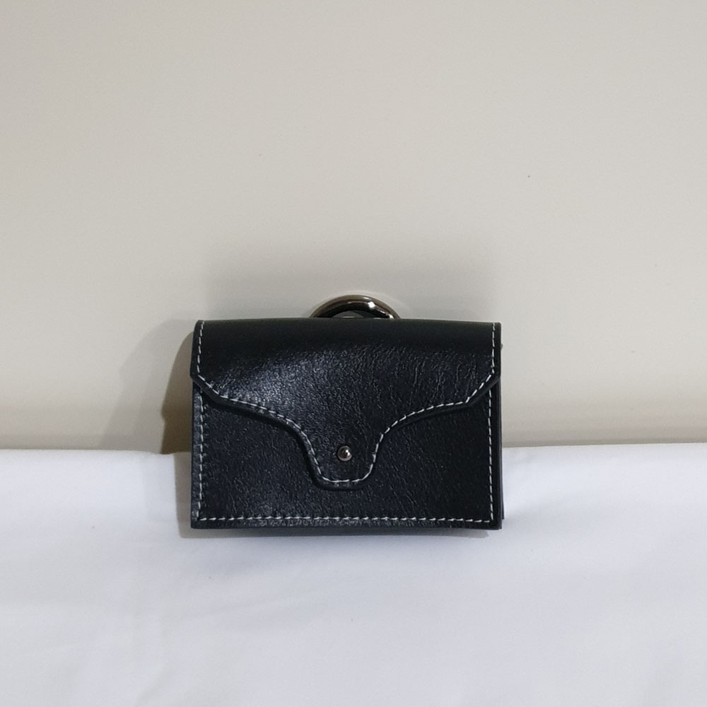 O ring Leather Wallet / Black