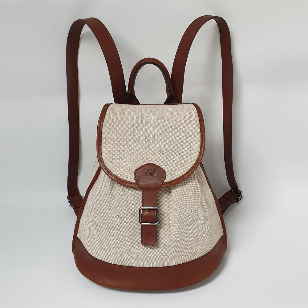 Daily Back Pack (Leather &amp; Canvas) / Brown