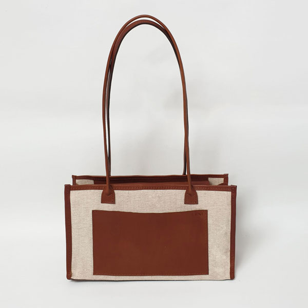 Daily Shopper Oblong (Leather &amp; Canvas) / Brown